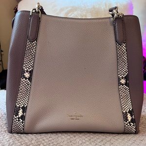 Large Kate Spade Shoulder Bag, taupe/purple.